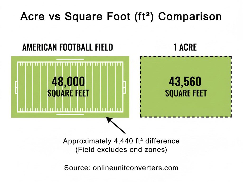 Acres vs square feet visualized
