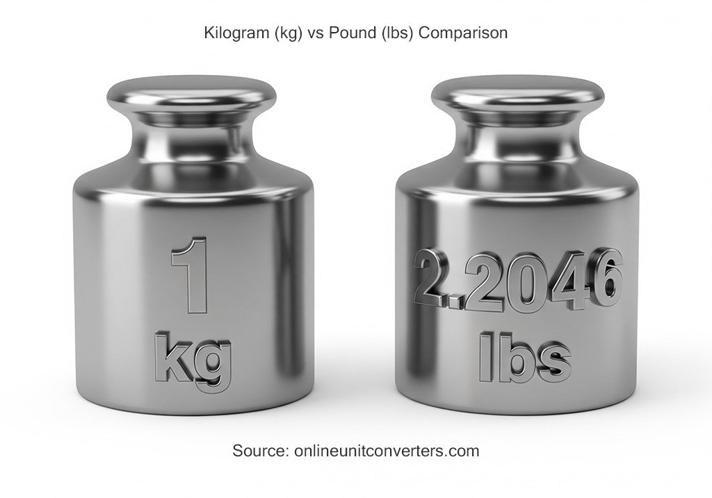Kilograms vs pounds visualized