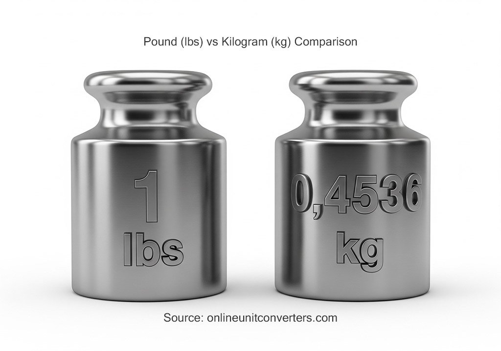 Pounds vs kilograms visualized