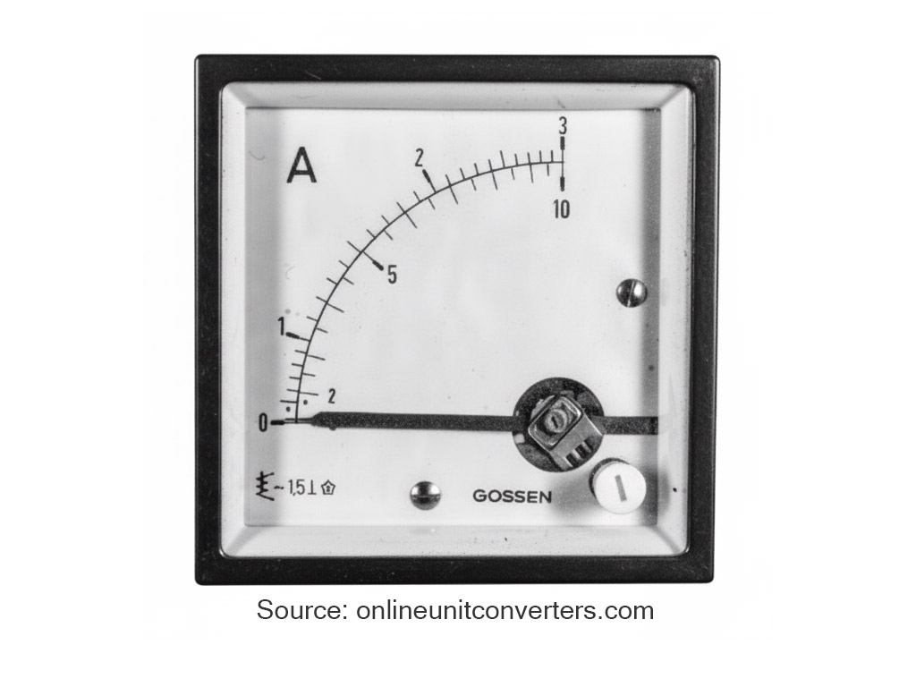 Analog ammeter to measure electric current